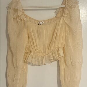 Emory Park Cream Ruffled Blouse